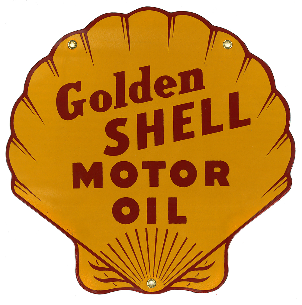 GOLDEN SHELL MOTOR OIL SIGN
